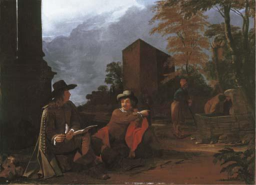 Michael Sweerts - An artist sketching by a fountain