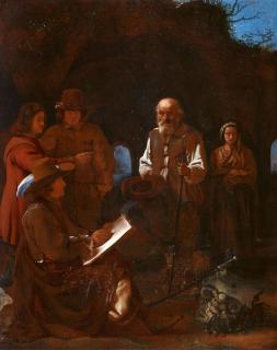 Michael Sweerts - Ein junger Künstler zeichnet Bettler in einer Landschaft