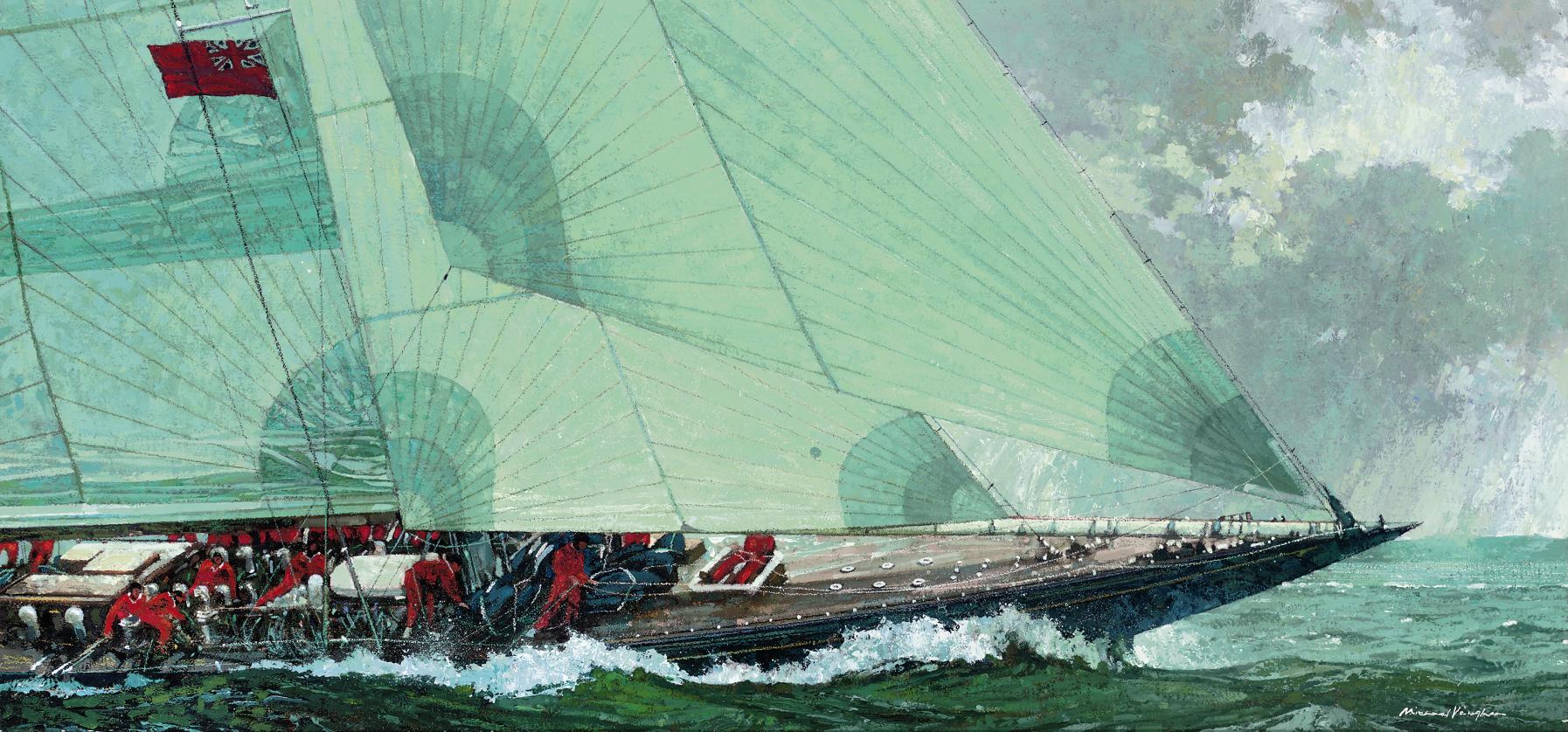 Michael Vaughan - The America\'s Cup Jubilee Regatta, 2001: Endeavour powering to windward