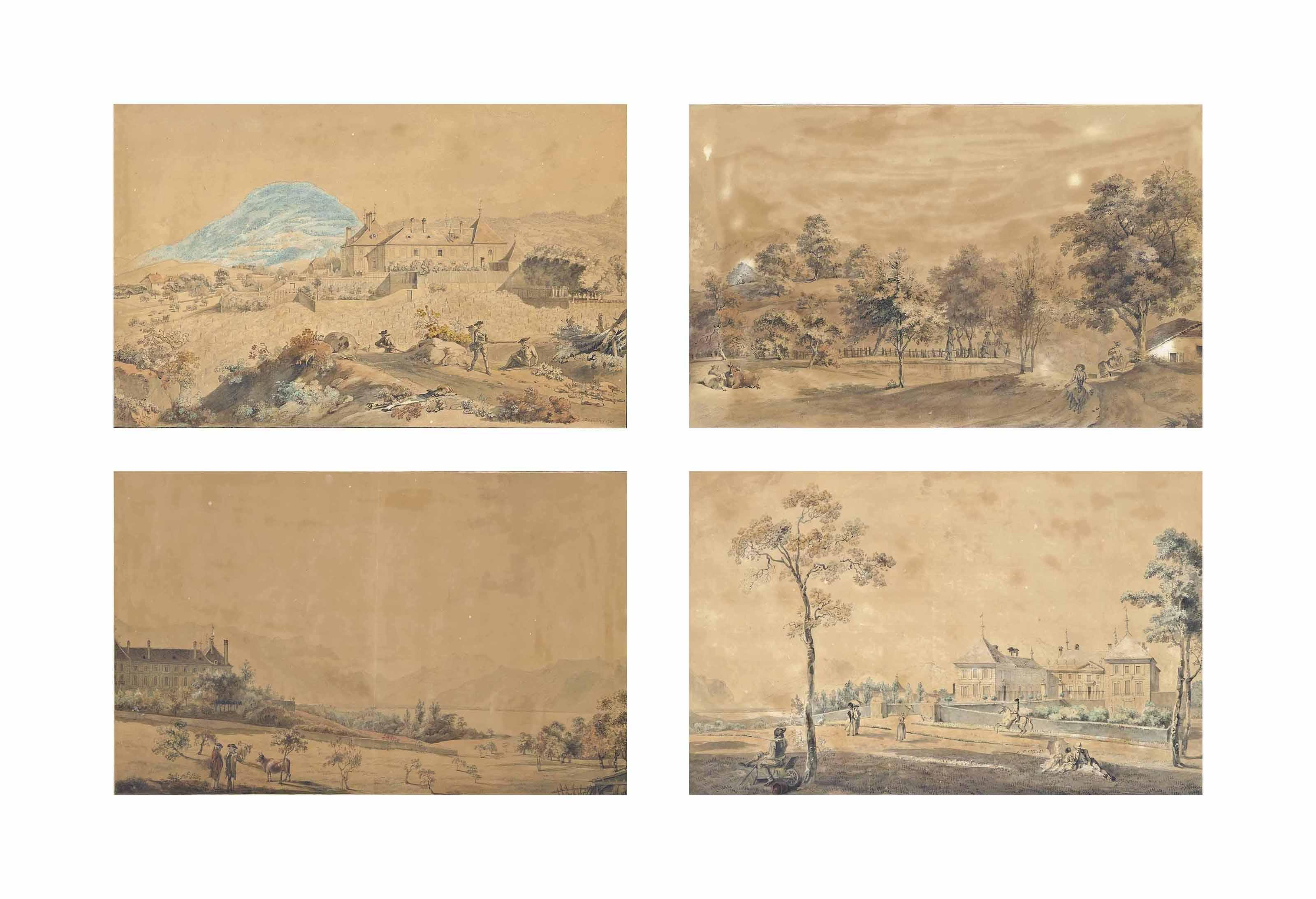 Michael Vincent Brandoin - Four views of Le château d\'Hauteville St-Légier, Vevey, Switzerland