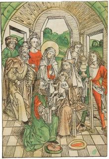 Michael Wolgemut - Recto: Die Beschneidung Jesu. Verso: Die Taufe Christi.