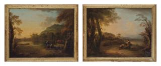 Michael Wutki - Personnages conversant avec une vue imaginaire de Saint-Pierre de Rome dans le fond