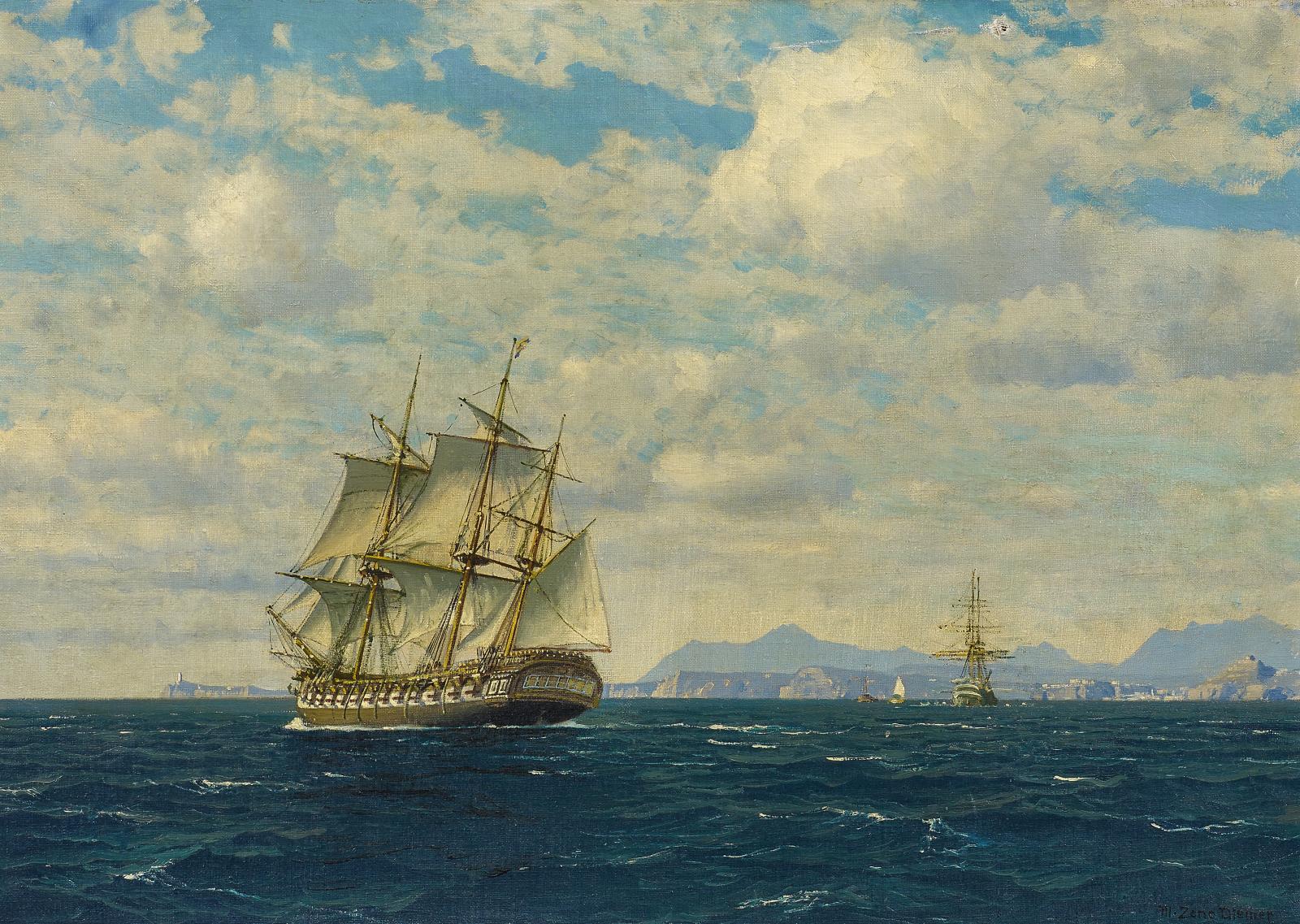 Michael Zeno Diemer - »Der Tafelberg« Dreimaster vor dem Kap der guten Hoffnung.