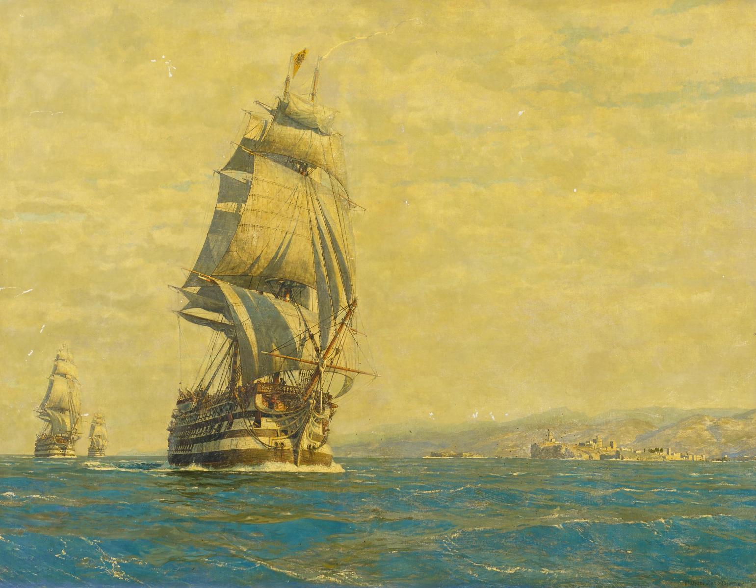 Michael Zeno Diemer - Handelsschiffe vor südlicher Küste