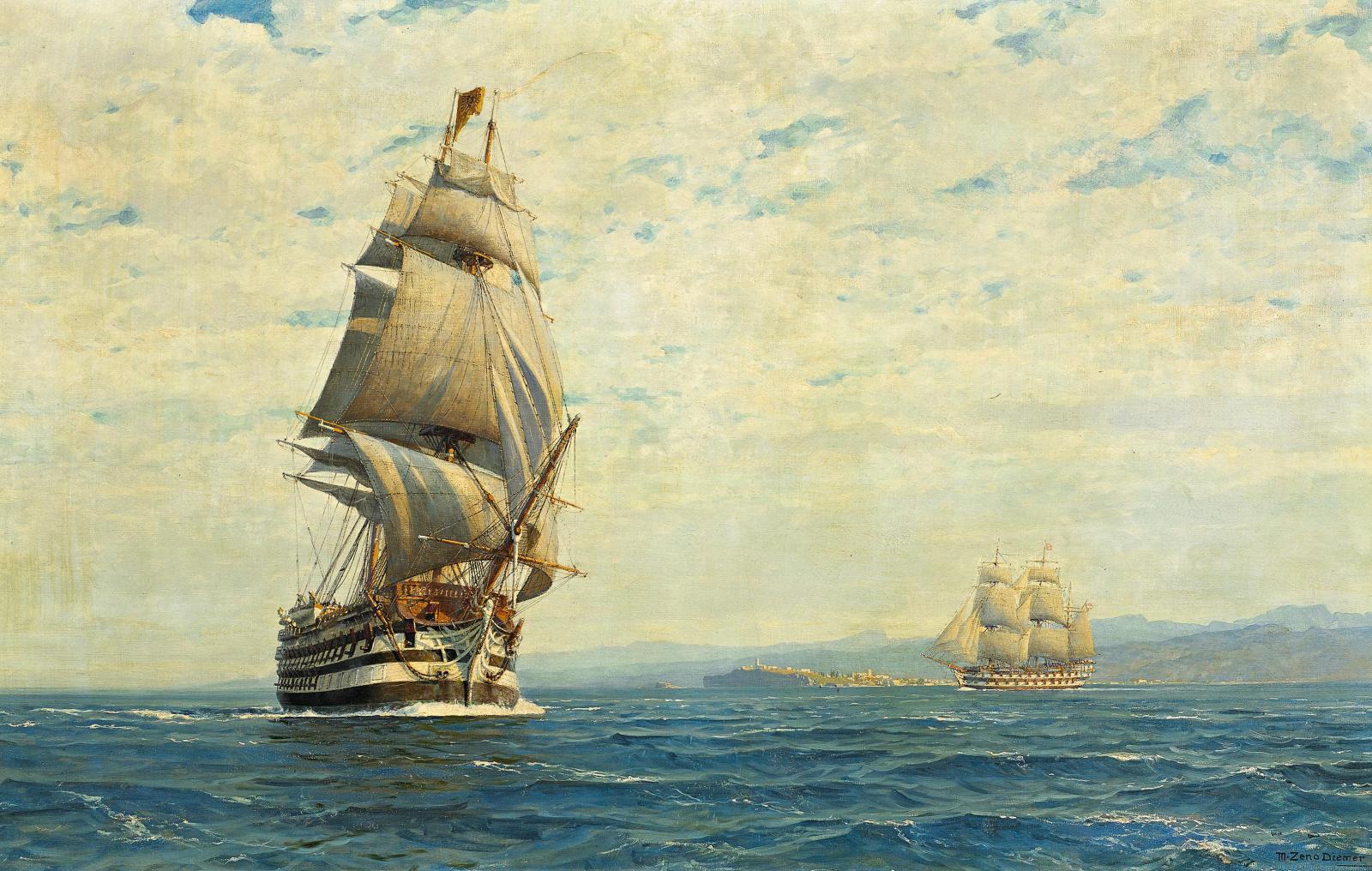 Michael Zeno Diemer - Segler vor der dalmatinischen Küste.