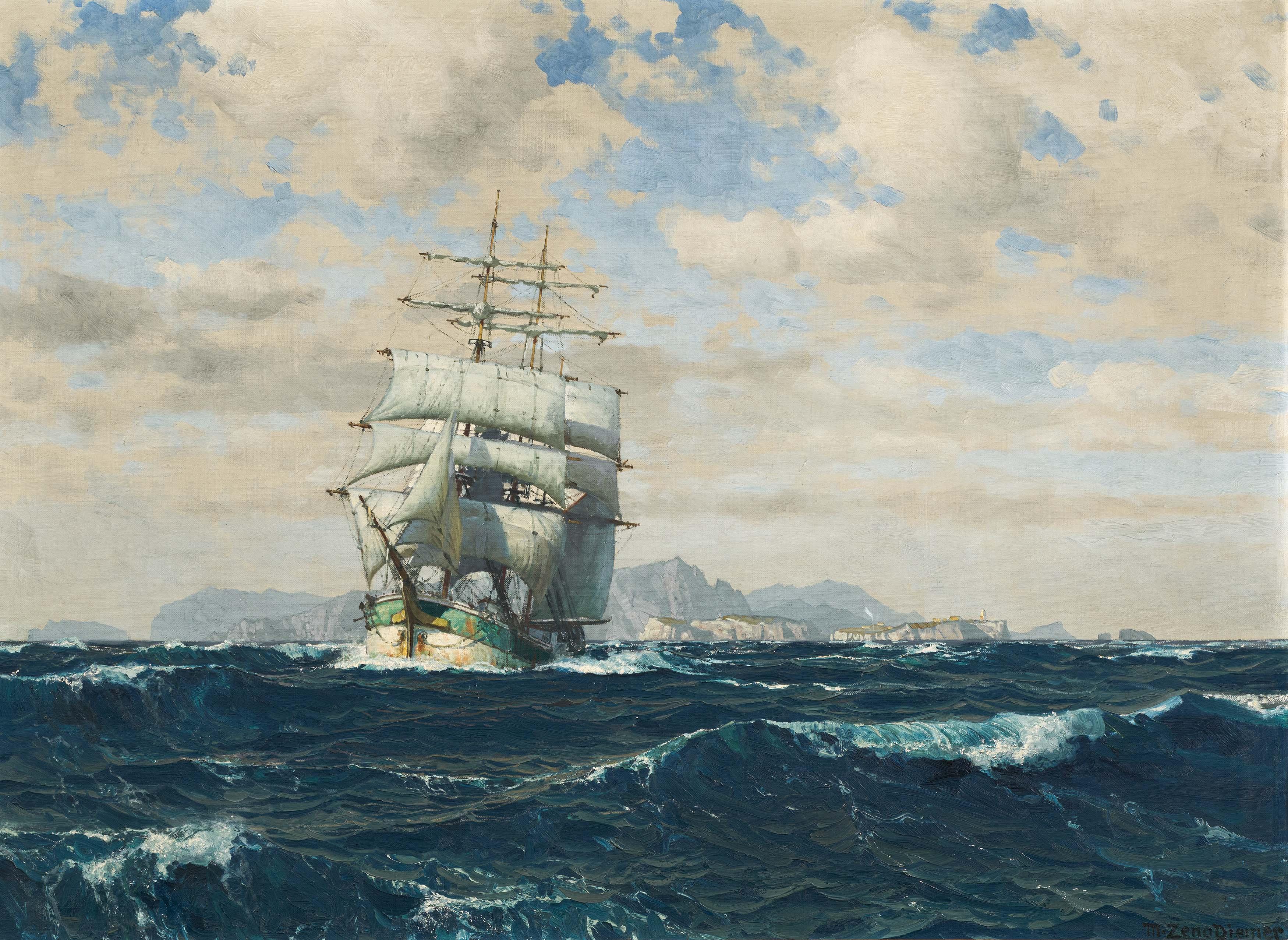 Michael Zeno Diemer - Segler vor der dalmatischen Küste.