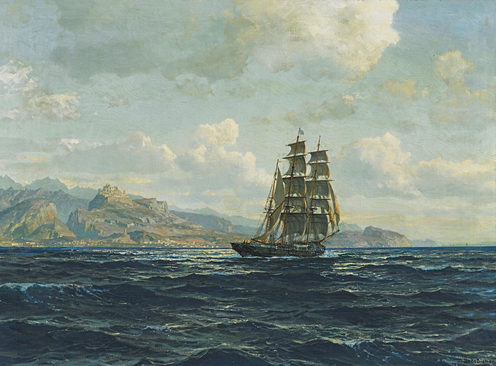 Michael Zeno Diemer - Segler vor der Küste Siziliens bei Cap Orlando.