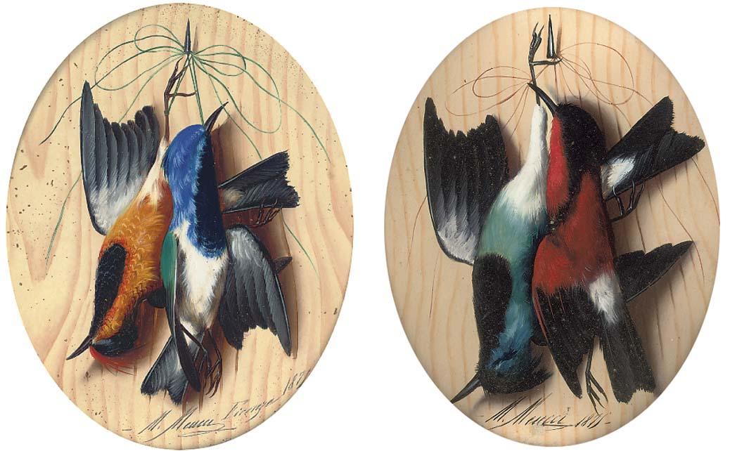 Michaelangelo Meucci - Hanging game; and Another similar