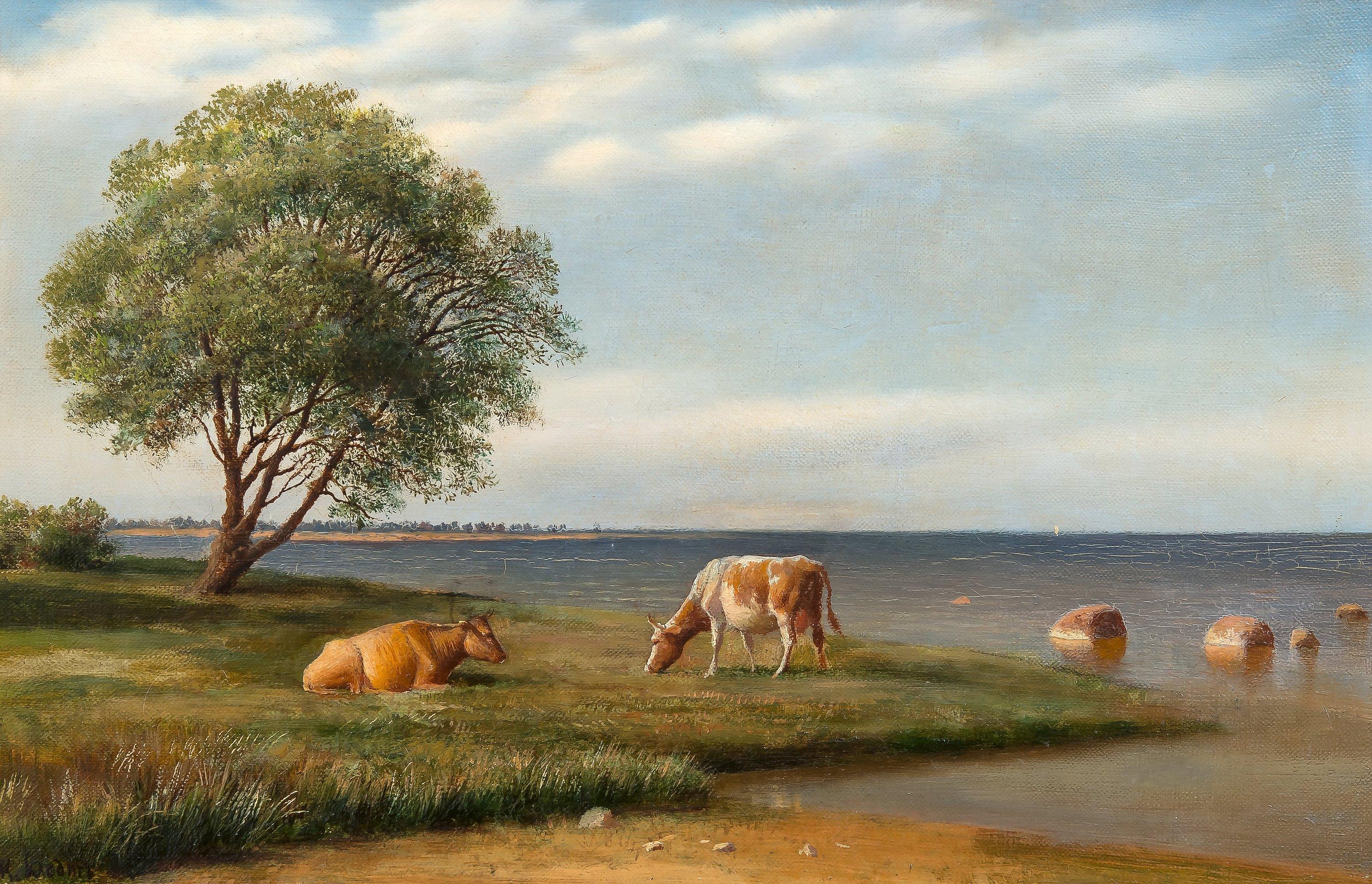Michail Konstantinovits Klodt - Cows By The Shore.