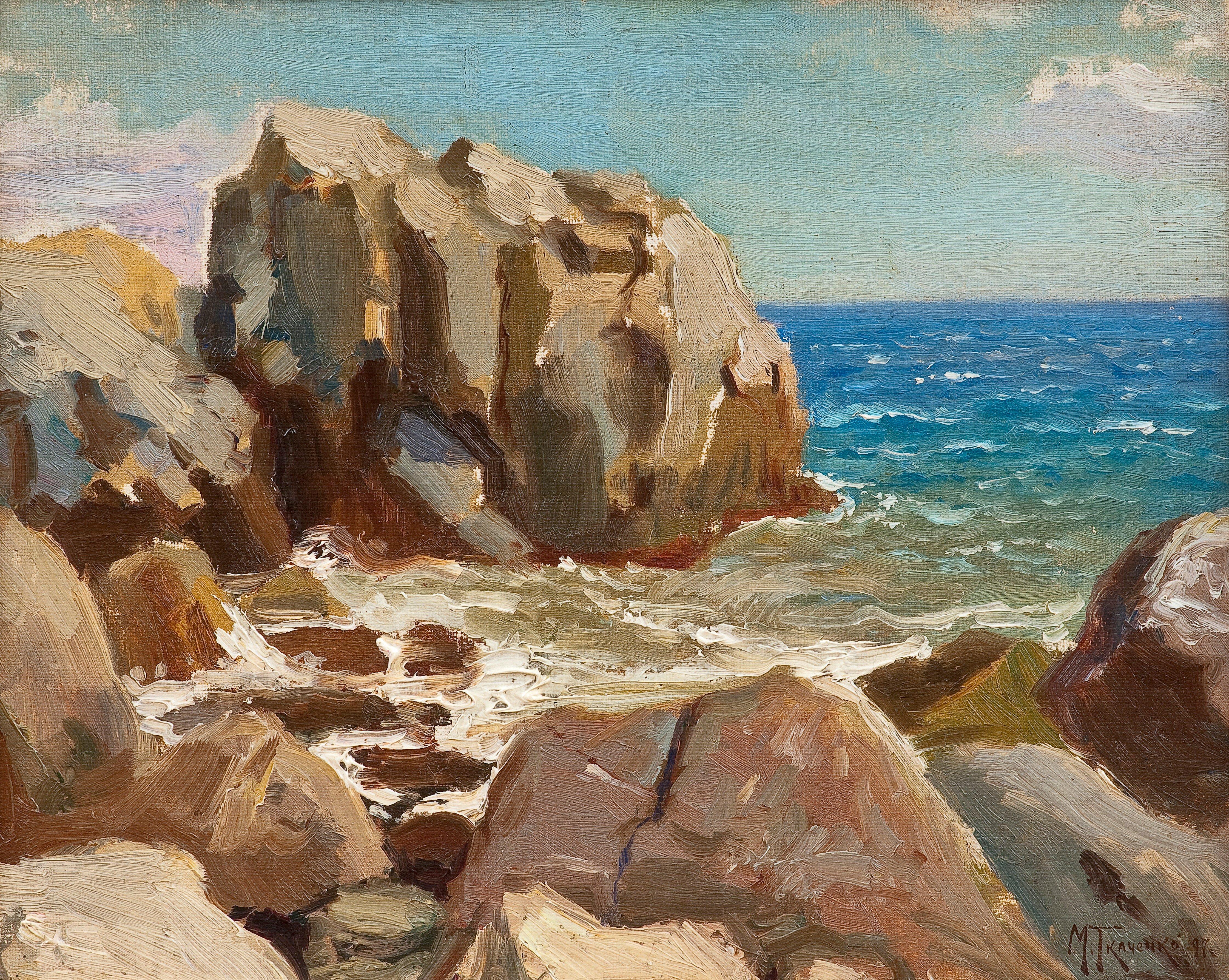 Michail Stepanovich Tkatchenko - Cliffs By The Sea.