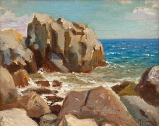 Michail Stepanovich Tkatchenko - Cliffs By The Sea.