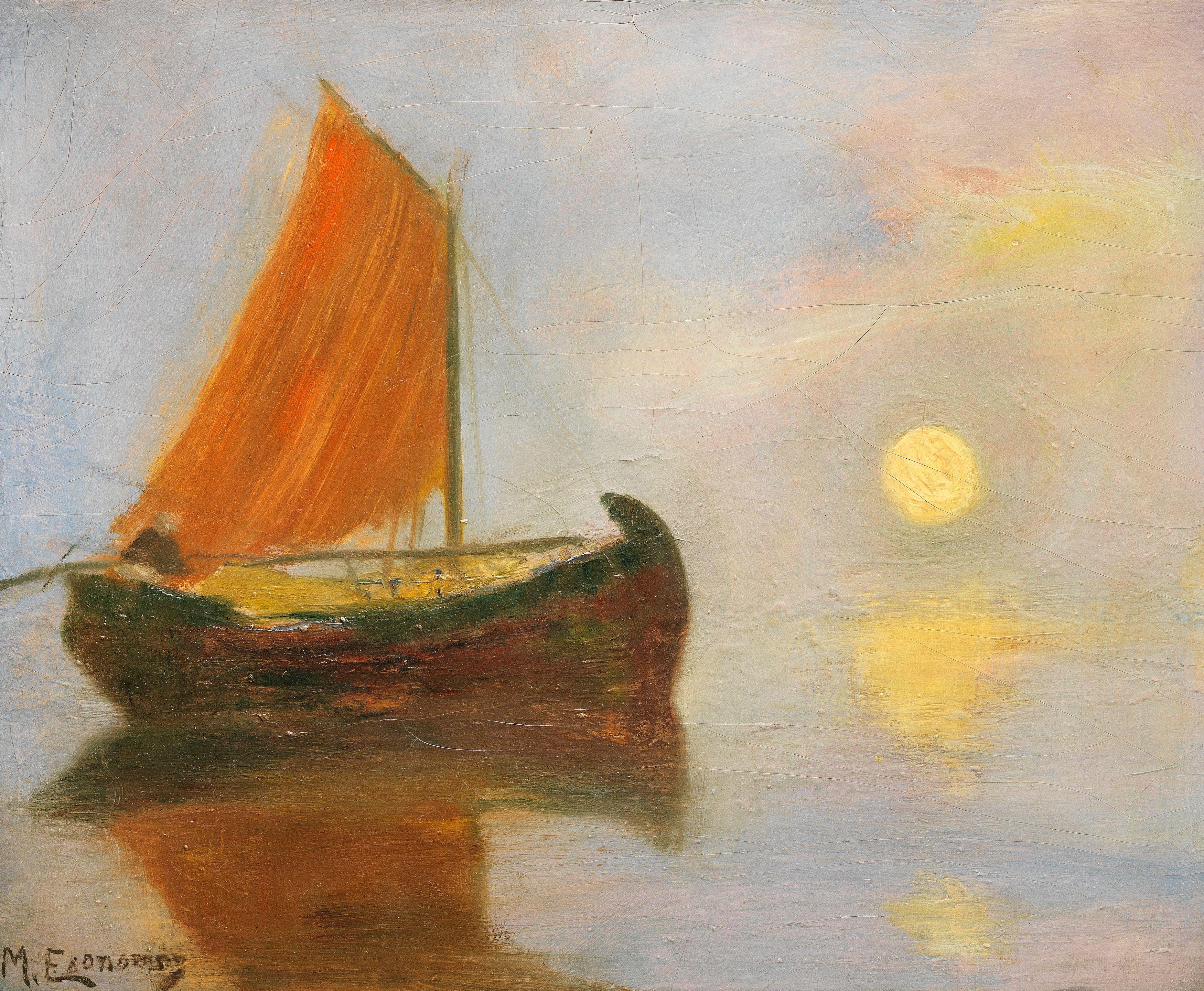 Michalis Economou - Fishing boat at sunset