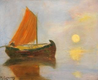 Michalis Economou - Fishing boat at sunset