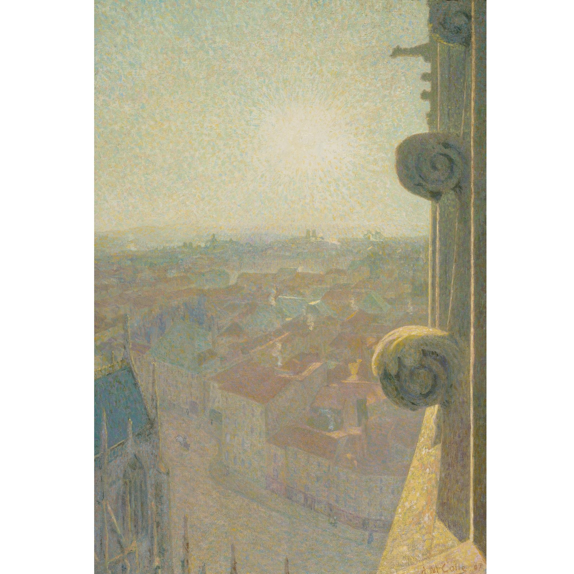 Michel Auguste Collé - Nancy, Vue De La Cathédrale, Saint Eprve (Avec Le Soleil)