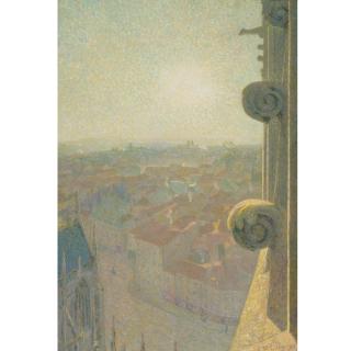 Michel Auguste Collé - Nancy, Vue De La Cathédrale, Saint Eprve (Avec Le Soleil)