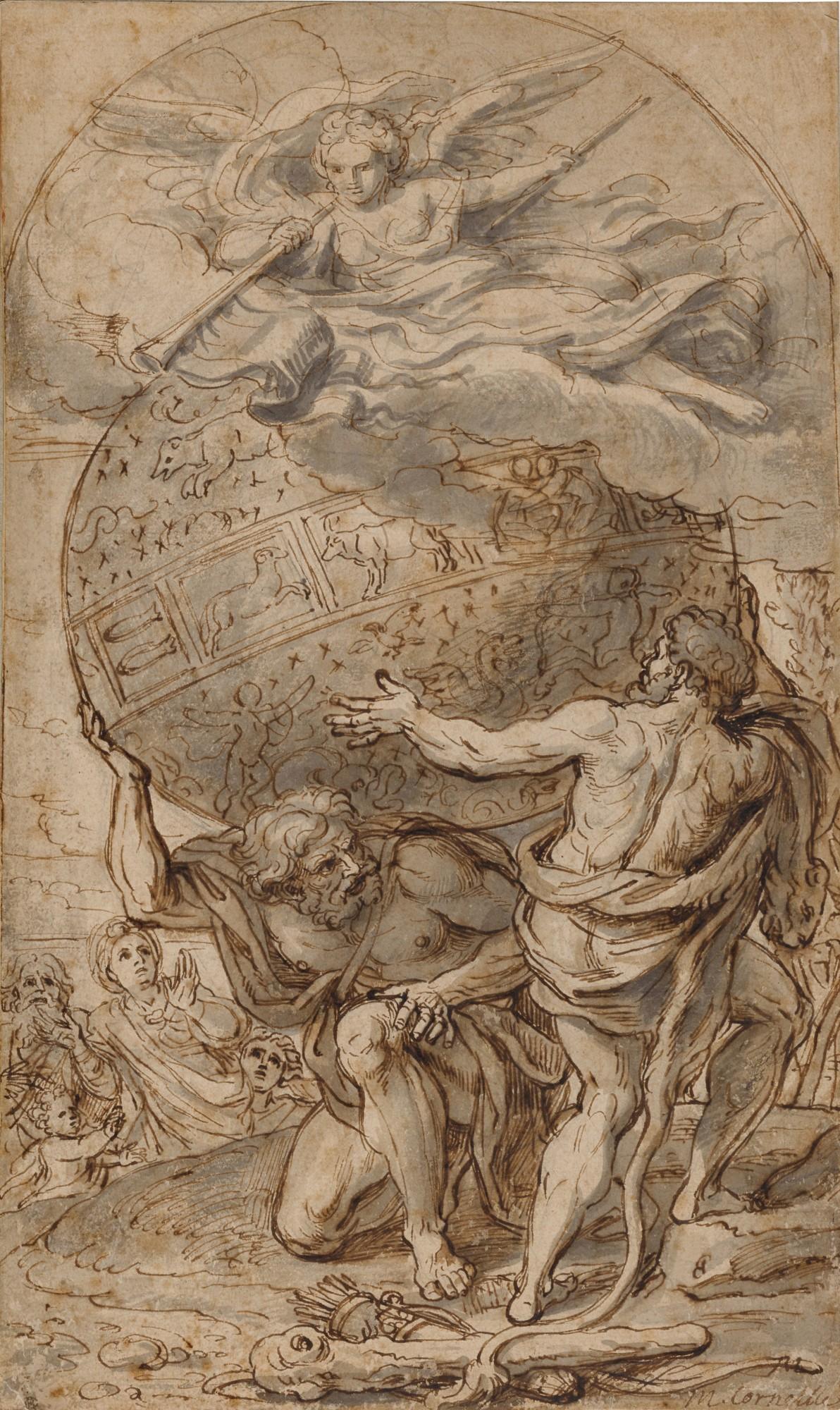 Michel Corneille the Younger - Atlas supporting the celestial globe with Hercules on the right