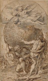 Michel Corneille the Younger - Atlas supporting the celestial globe with Hercules on the right