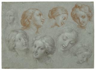 Michel Corneille The Younger - Eight studies of women’s heads