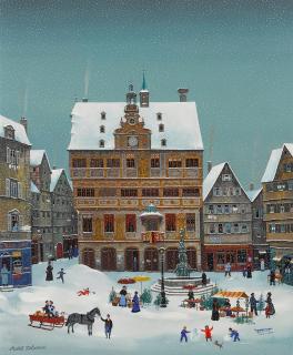 Michel Delacroix - La place du marché à Tübingen