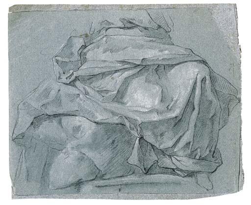 Michel-François Dandré-Bardon - A Study Of Drapery For The Lower Part Of A Seated Figure