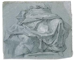 Michel-François Dandré-Bardon - A Study Of Drapery For The Lower Part Of A Seated Figure