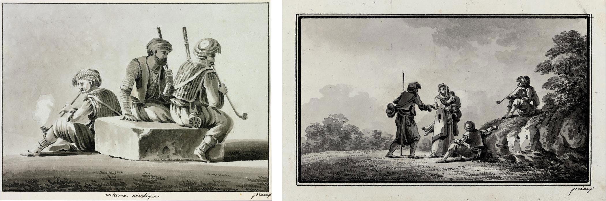 Michel-François Préault - Costume Asiatique; and A Greek family