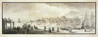 Michel-François Préault - On the Bosphorus before the mosques of Hagia Sophia and Sultan Ahmed