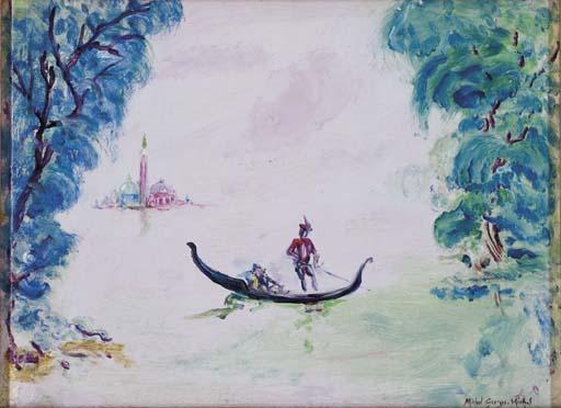 Michel Georges-Michel - Gondolier devant Venise; Le Pont Rialto; et Le Carnaval