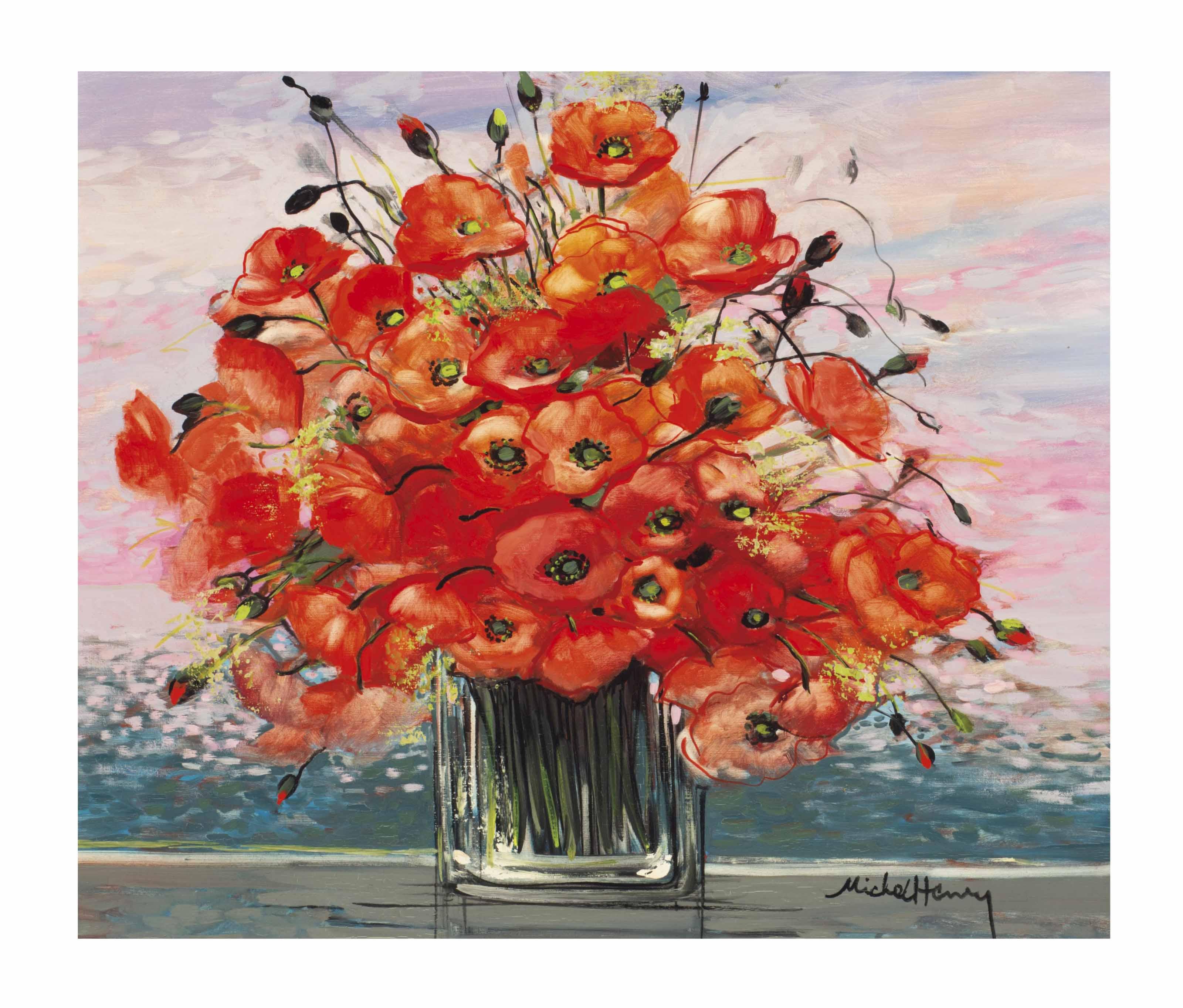 Michel Henry - Still life with flowers