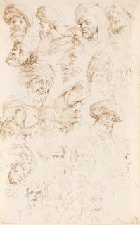 Michel II Corneille - Studien verschiedener Köpfe nach Raffael