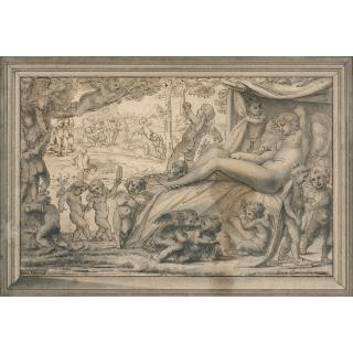 Michel II Corneille - Vénus Endormie Entourée De Putti