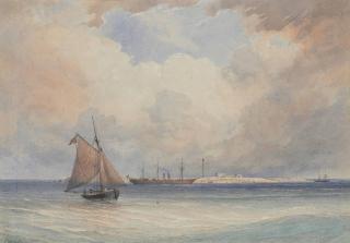 Michel Jean Cazabon - Navigating shallow waters in Caribbean