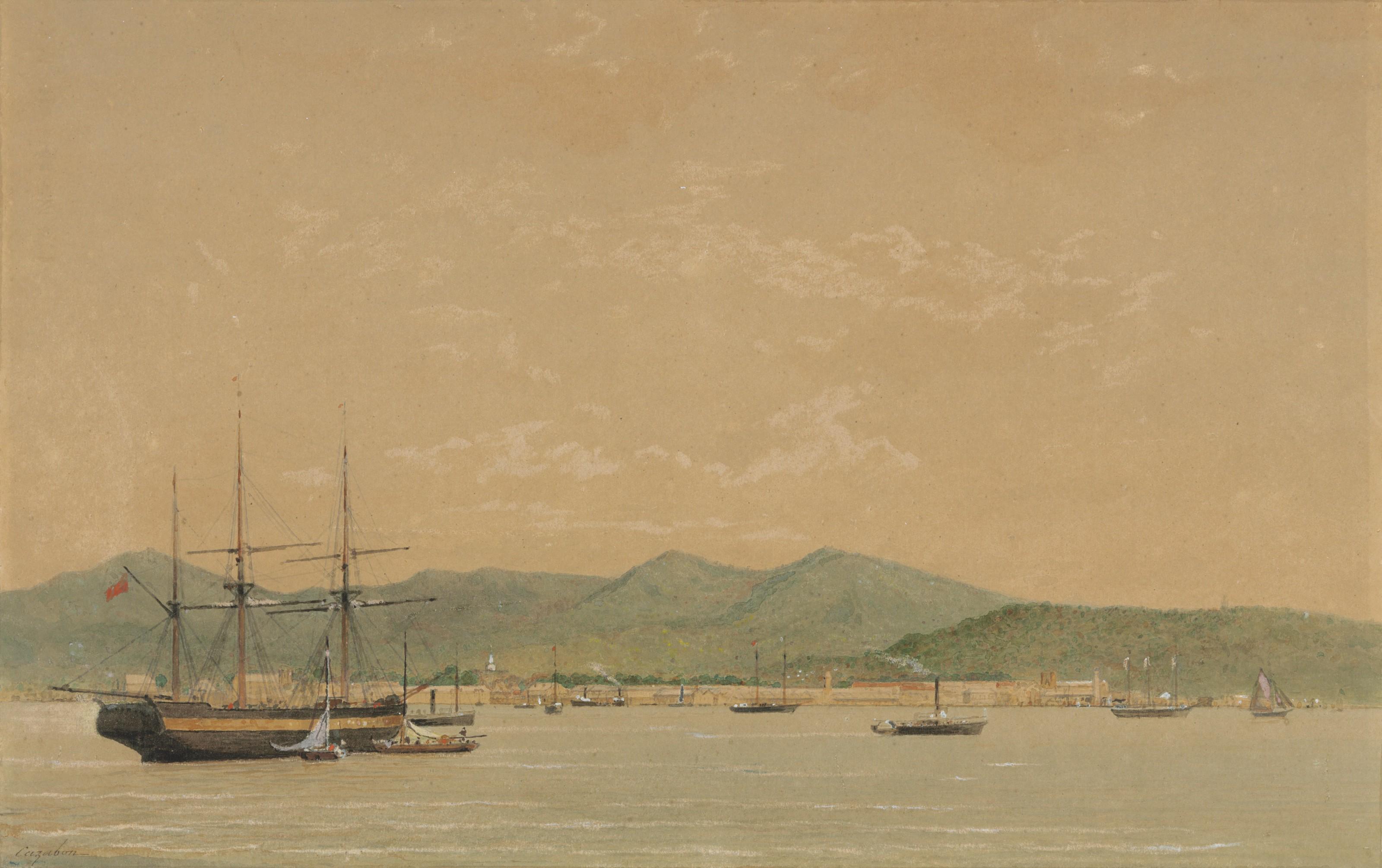 Michel Jean Cazabon - Port Of Spain, From The Sea
