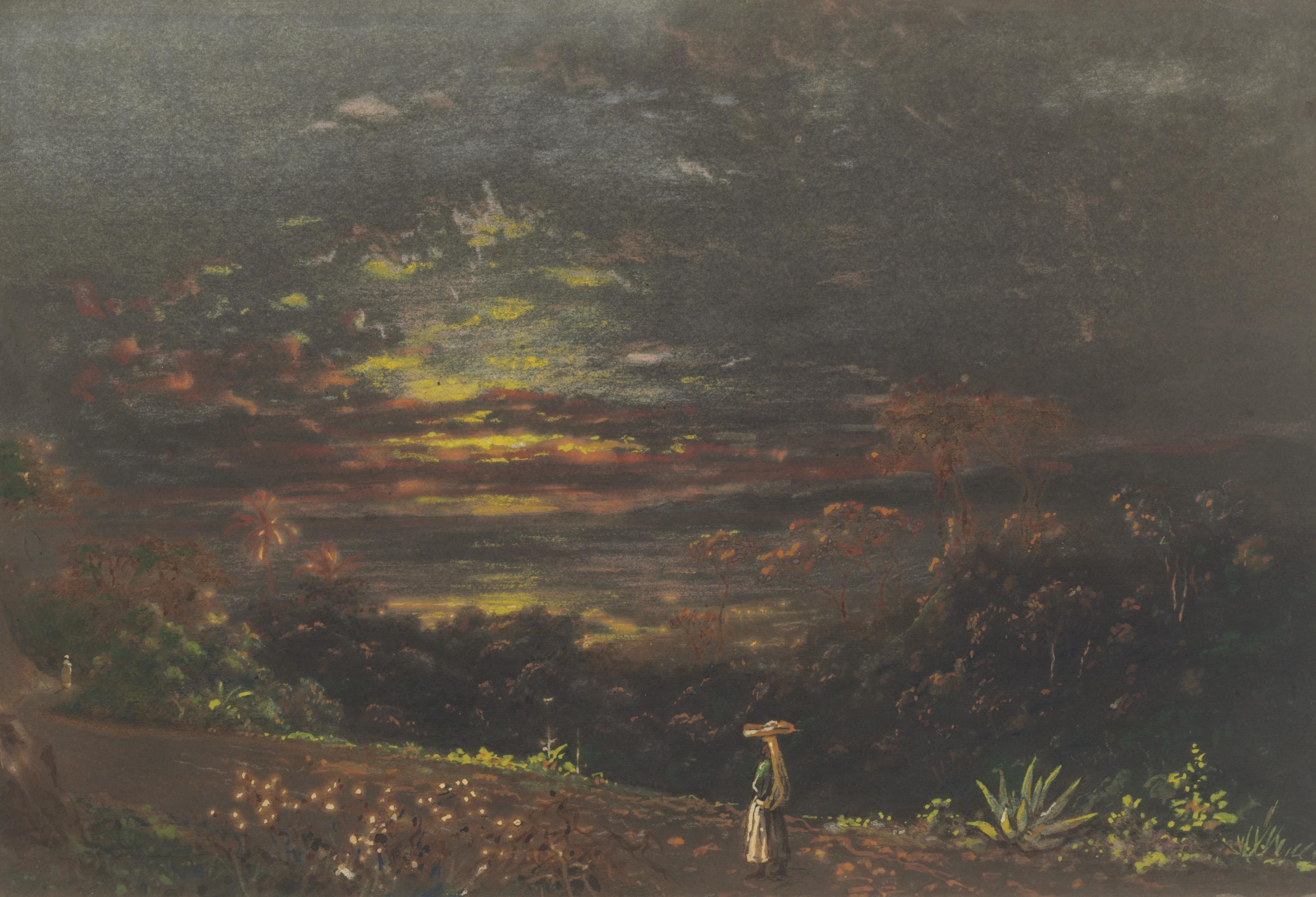 Michel Jean Cazabon - Sunset From Belmont Hill