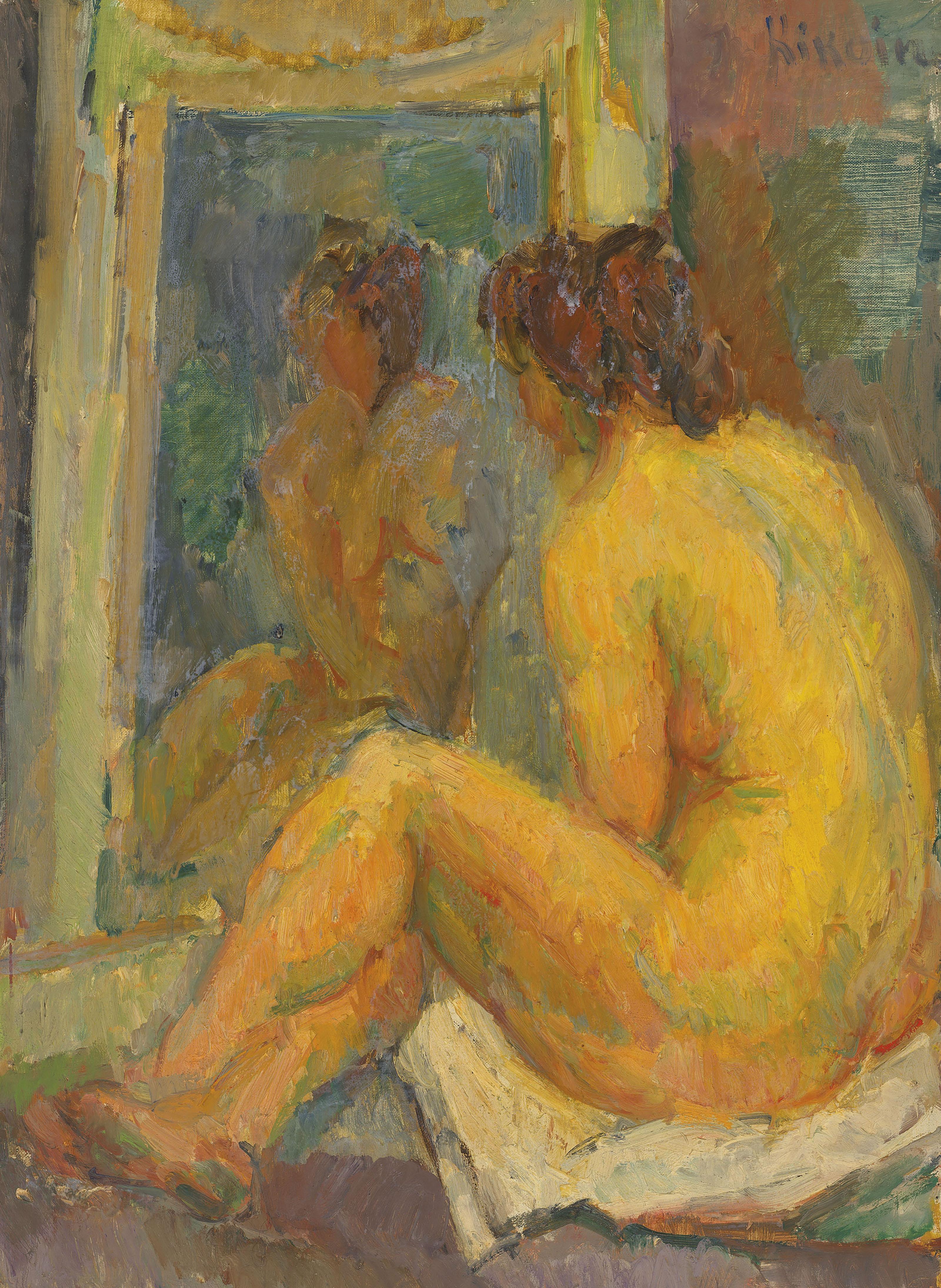 Michel Kikoïne - Femme nue devant un miroir