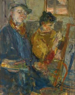 Michel Kikoïne - Le Peintre Et Son Modele (Dans L\'Atelier)