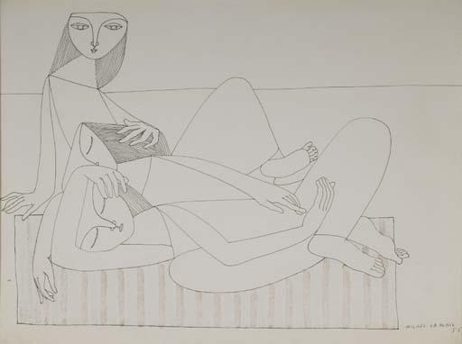 Michel Lablais - Trois femmes à la plage