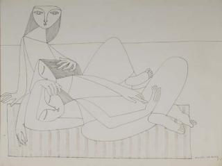 Michel Lablais - Trois femmes à la plage