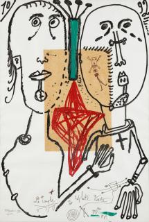 Michel Macréau - Le couple à la plante verte