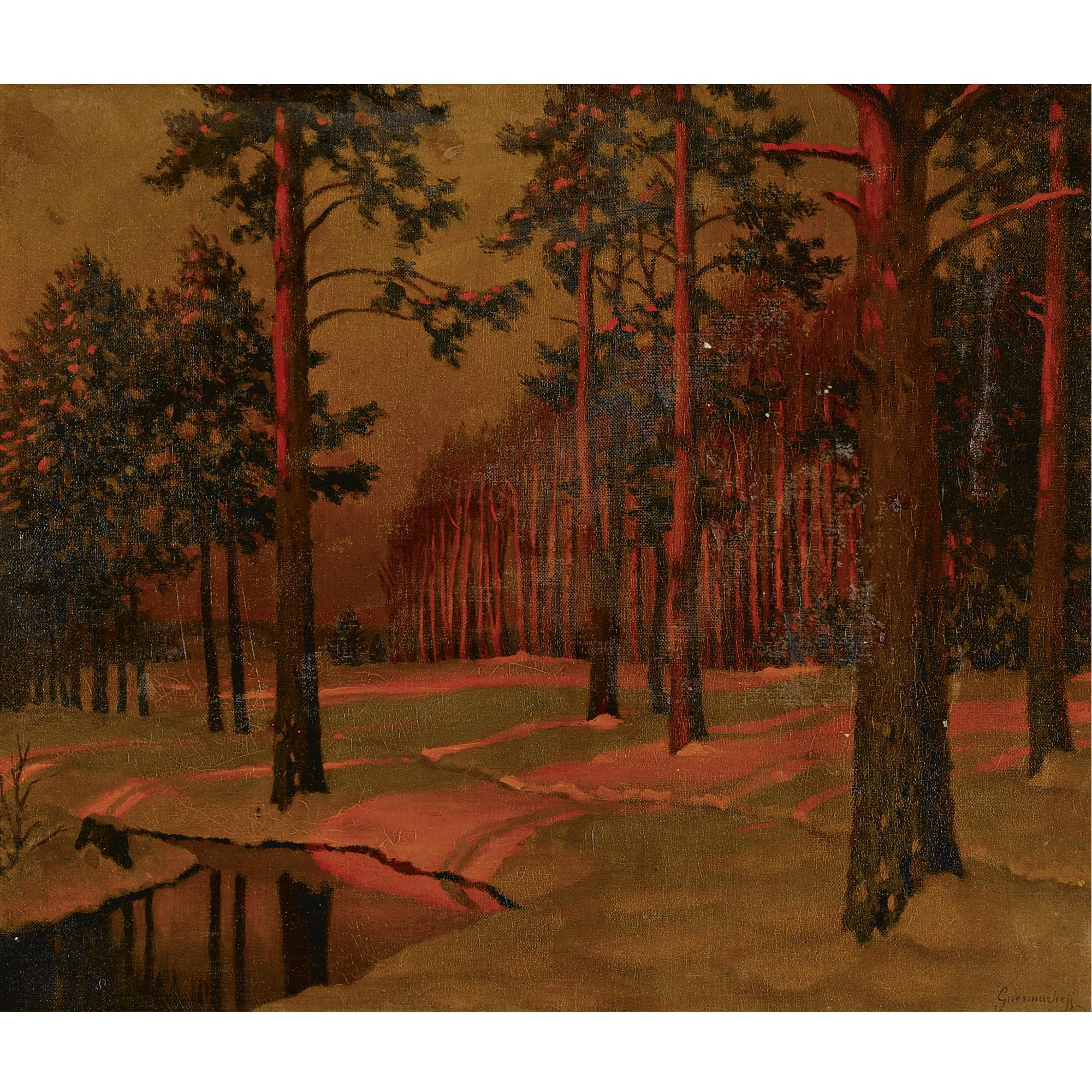 Michel Markinovitch Guermacheff - Snowy Landscape