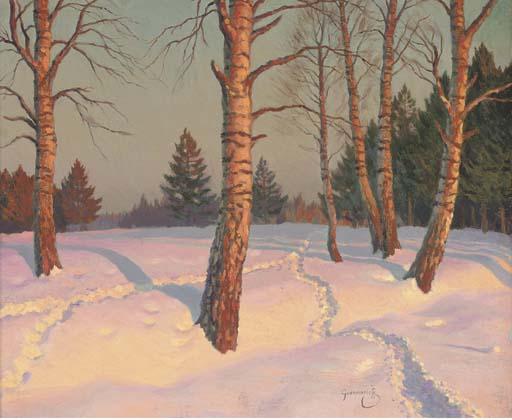 Michel Markinovitch Guermacheff - Tracks in the snow