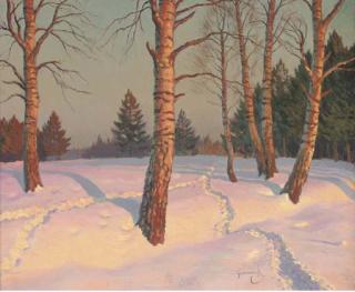 Michel Markinovitch Guermacheff - Tracks in the snow