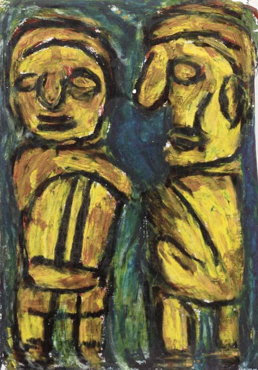 Michel Nedjar - Untitled (Two Figures)
