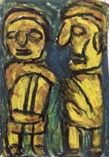 Michel Nedjar - Untitled (Two Figures)
