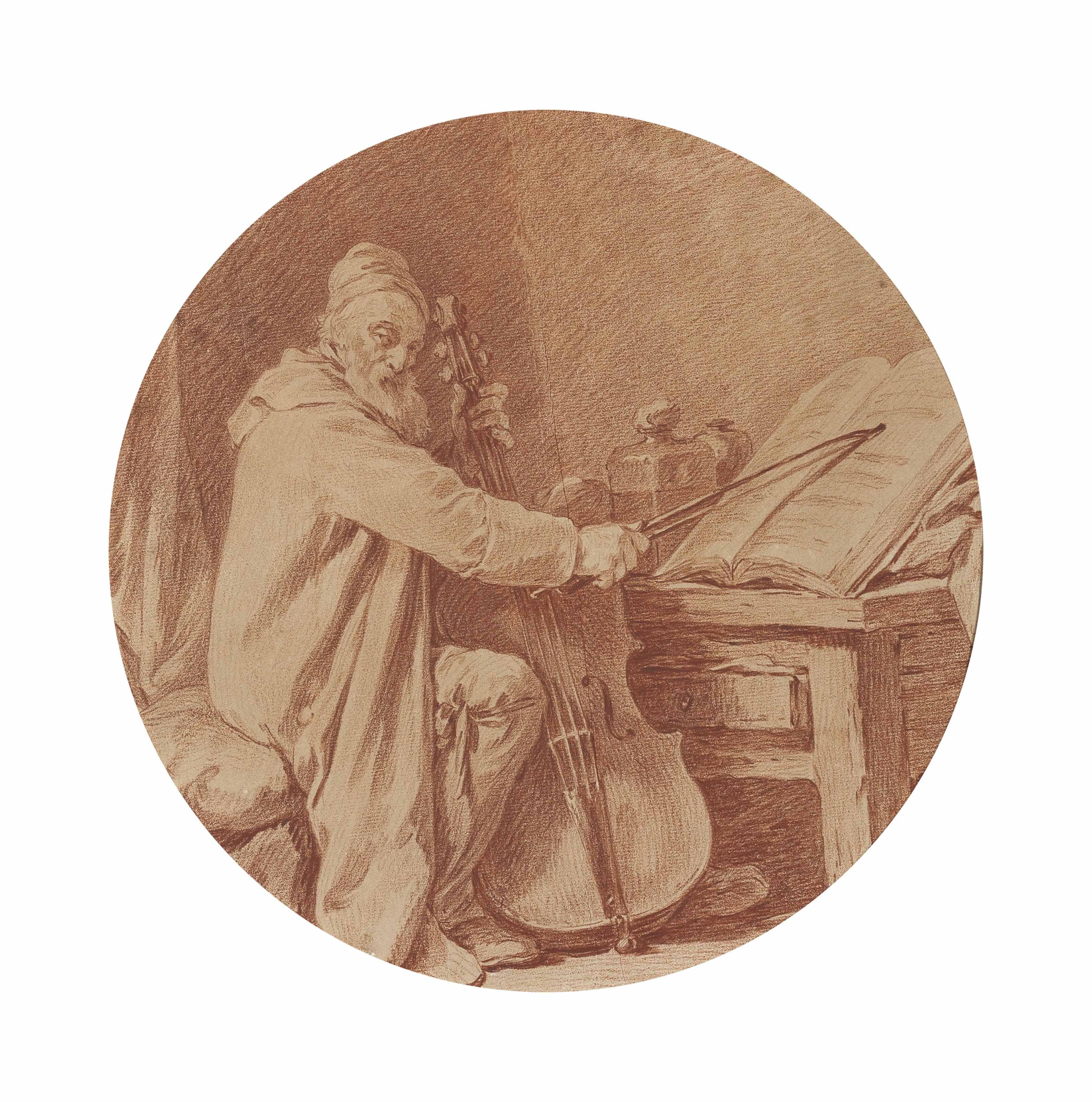 Michel-Nicolas-Bernard Lépicié - Portrait Of The Cellist Martin Bertaud