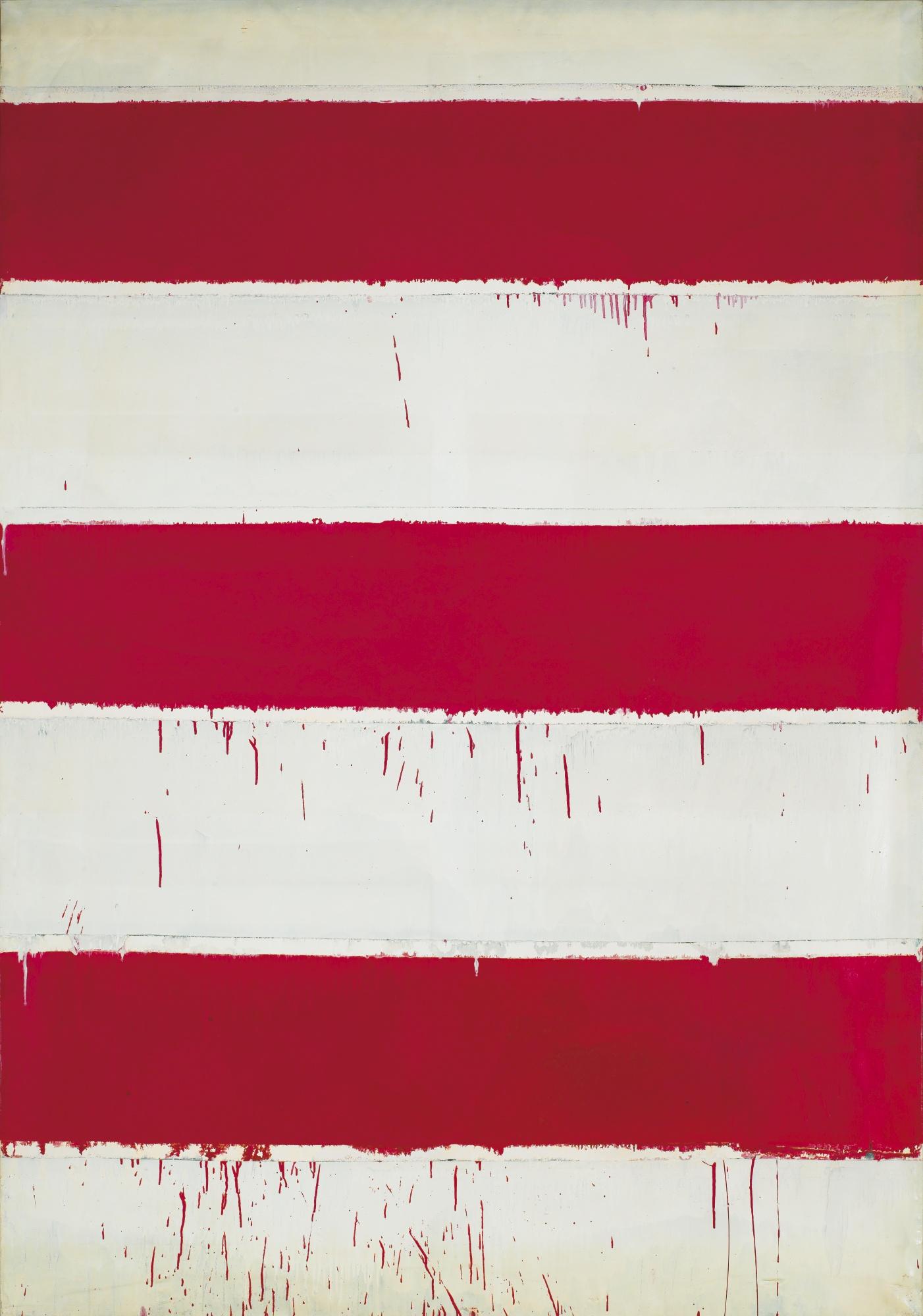 Michel Parmentier - Peinture No.10Titled And Dated 1965 On The Back; Glycero Painting On Canvas.