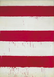 Michel Parmentier - Peinture No.10Titled And Dated 1965 On The Back; Glycero Painting On Canvas.