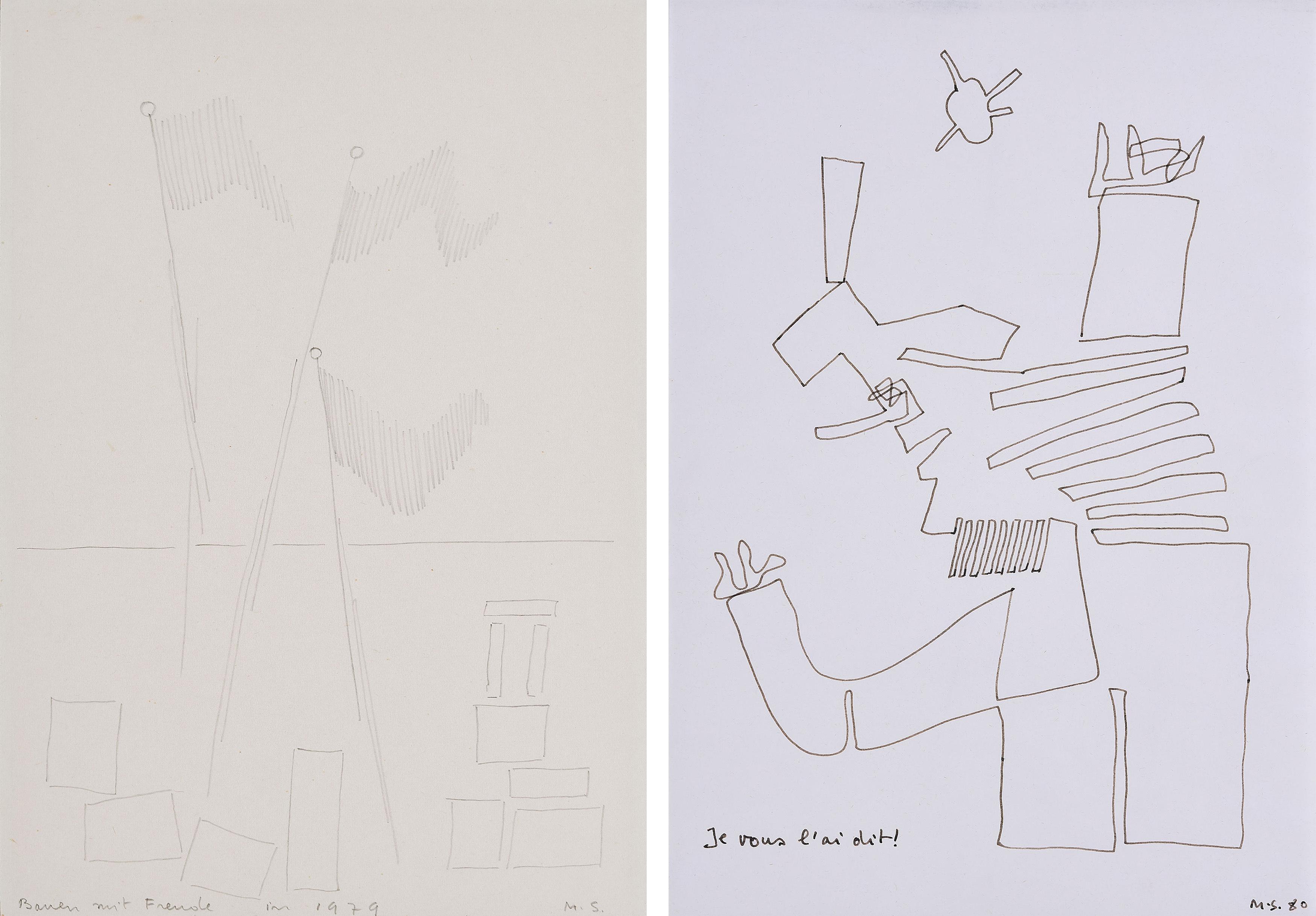 Michel Seuphor - Konvolut von 2 Papierarbeiten.