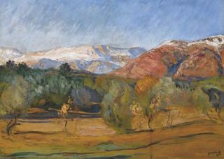Michel Simonidy - Paysage Dans Les Alpes Maritimes