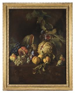 Michelangelo Cerquozzi - Natura morta con zucca, pere e melograno